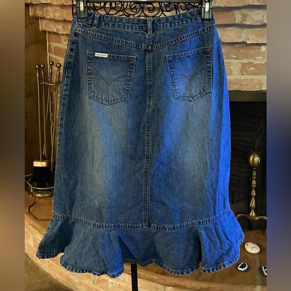 Carolina Blues Ruffled Hem Jean Skirt - Picture 6 of 8
